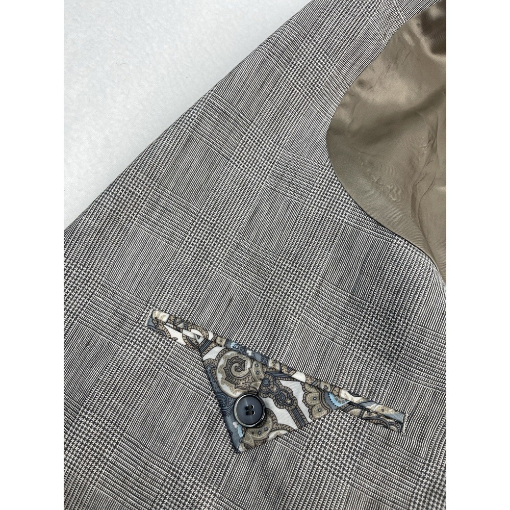 Lauren Ralph Lauren Men's Linen Blazer 40R Gray Check Slim Fit 2Btn Notch - Picture 4 of 13